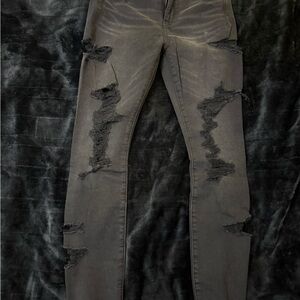 American Eagle Ne(x)t Level Stretch Distressed Black Skinny Jeans